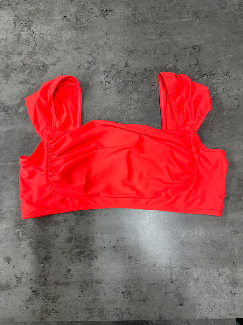 Neon Coral Cut Out Top - Size XL