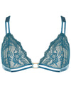 Lucy Teal Lace & Velvet Triangle