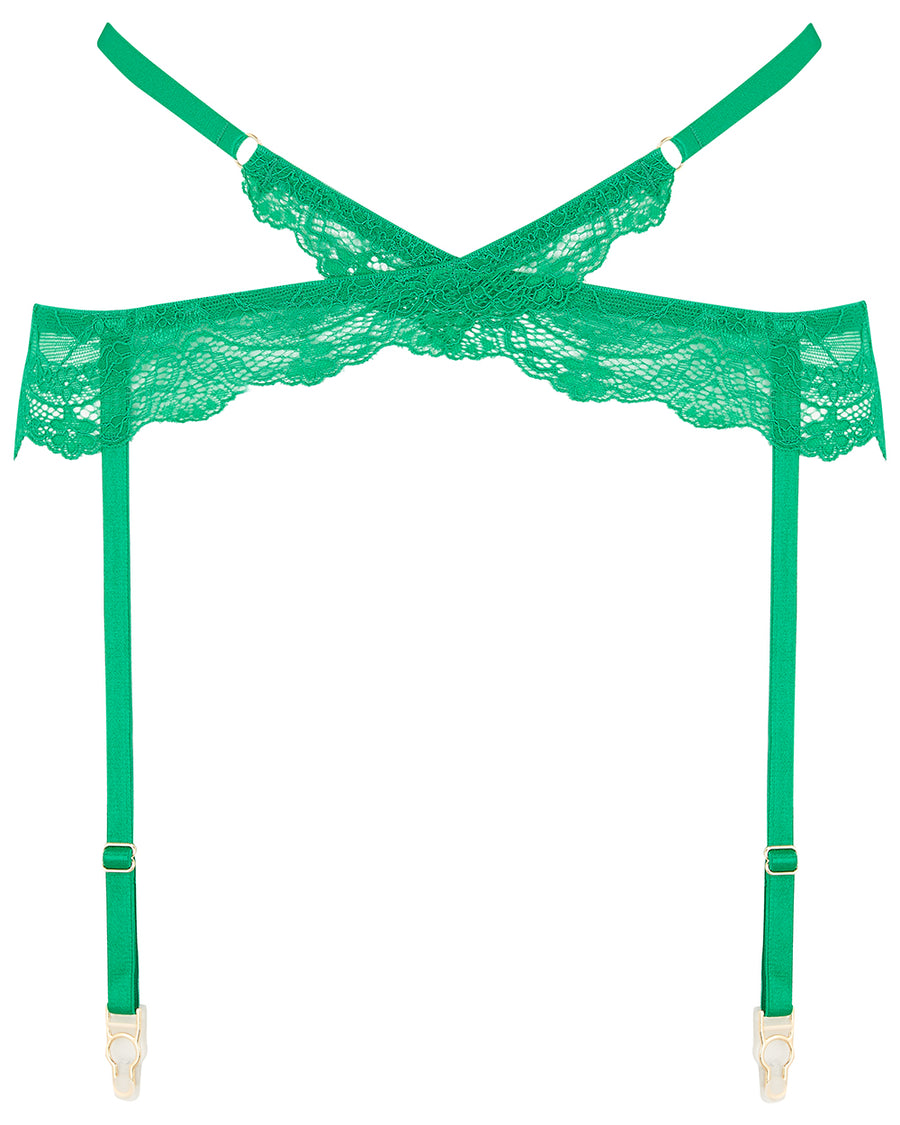 Kellie Lace & Mesh Thong With Front Ring Detail